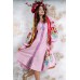 Embroidered boho dress "Flora" Pink